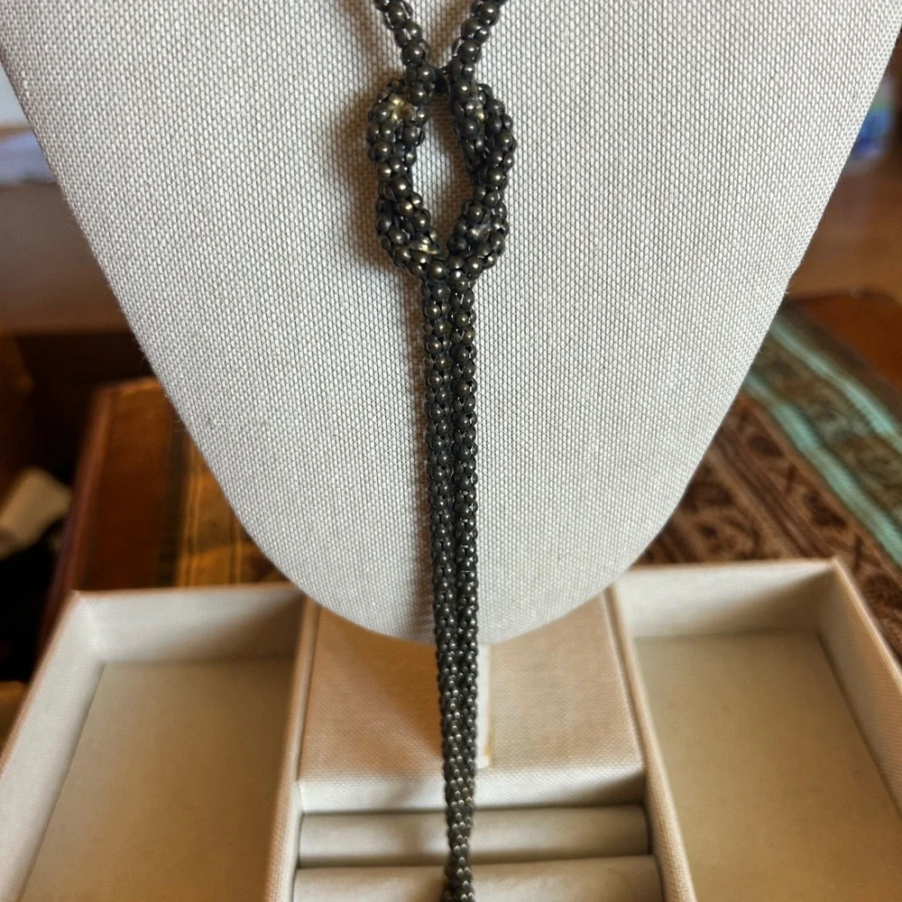 Vintage ALDO Gunmetal Mesh Necklace 40