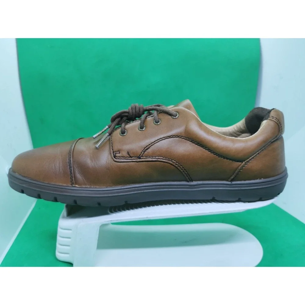 Lems Nine2Five Shoes Mens Size 12.5/ 46 EU Brown Leather Oxford Dress Zero-Drop