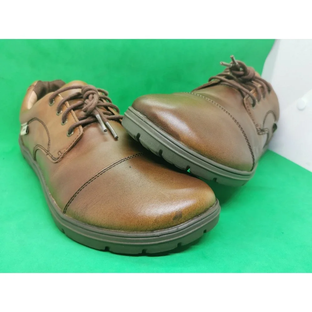 Lems Nine2Five Shoes Mens Size 12.5/ 46 EU Brown Leather Oxford Dress Zero-Drop