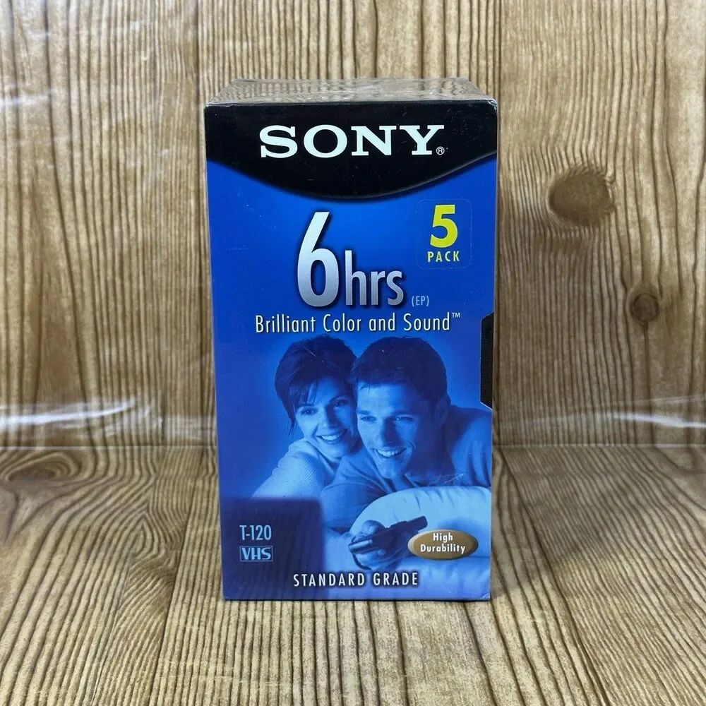Sony VHS T-120VL/WA‎ Standard Grade VHS Blank Tapes 5 pack Sealed And New