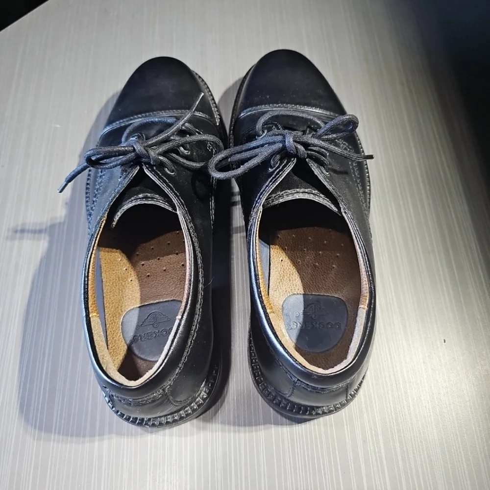 Dockers Gordon 90-2214 Mens 9M Black Oxfords & Lace Ups Cap Toe Shoes NWOT Cond.