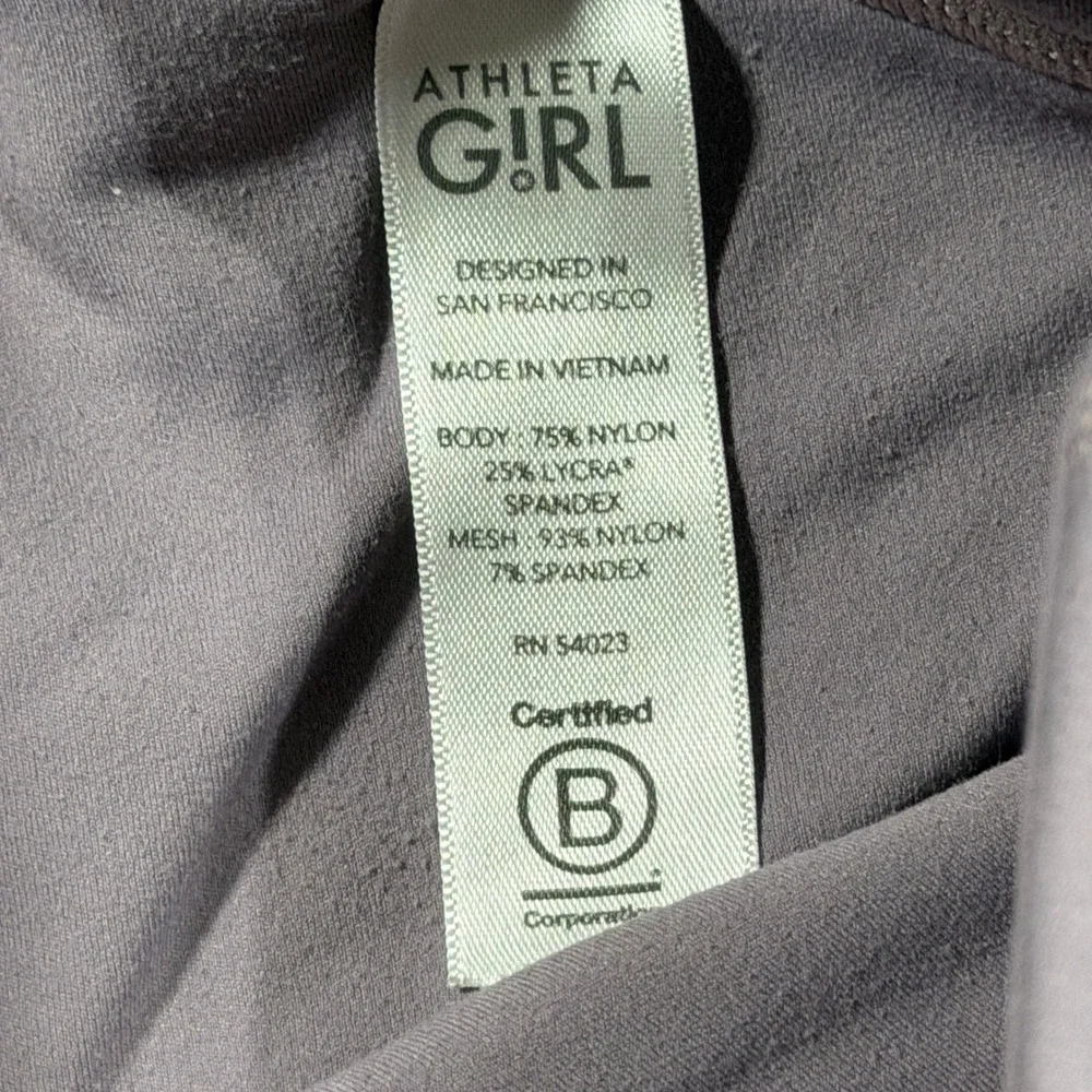Athleta Girl Bring It Tight Lavender Purple Mesh Panel Leggings Size L 12