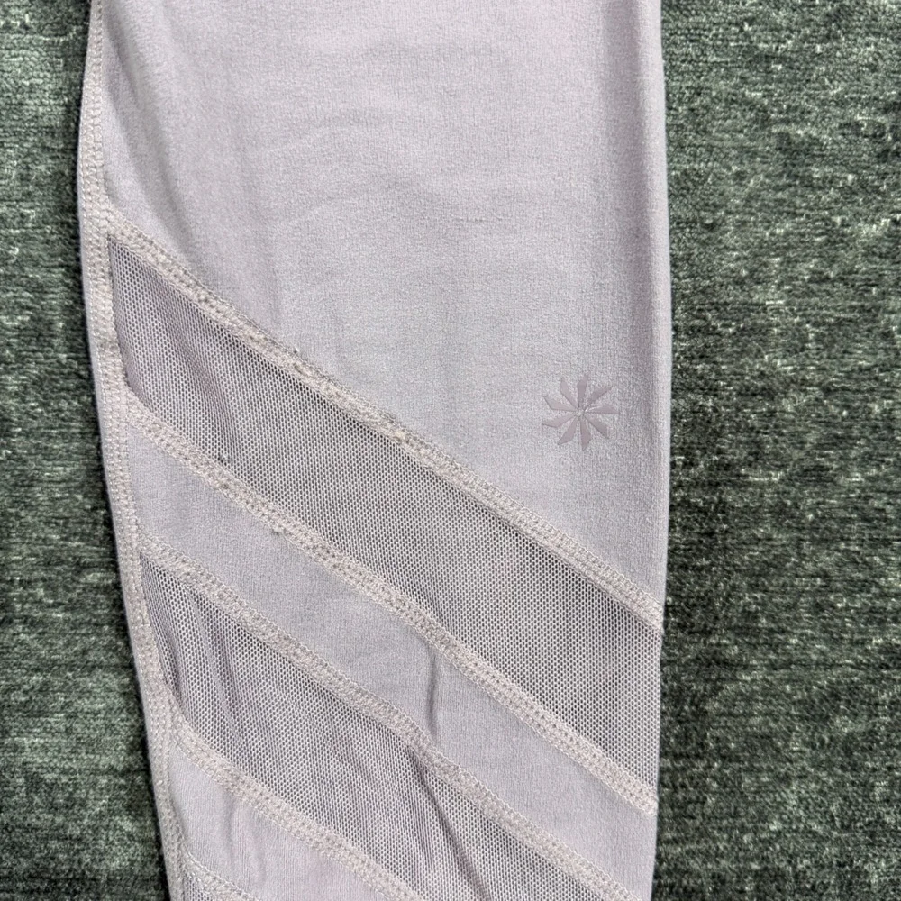 Athleta Girl Bring It Tight Lavender Purple Mesh Panel Leggings Size L 12