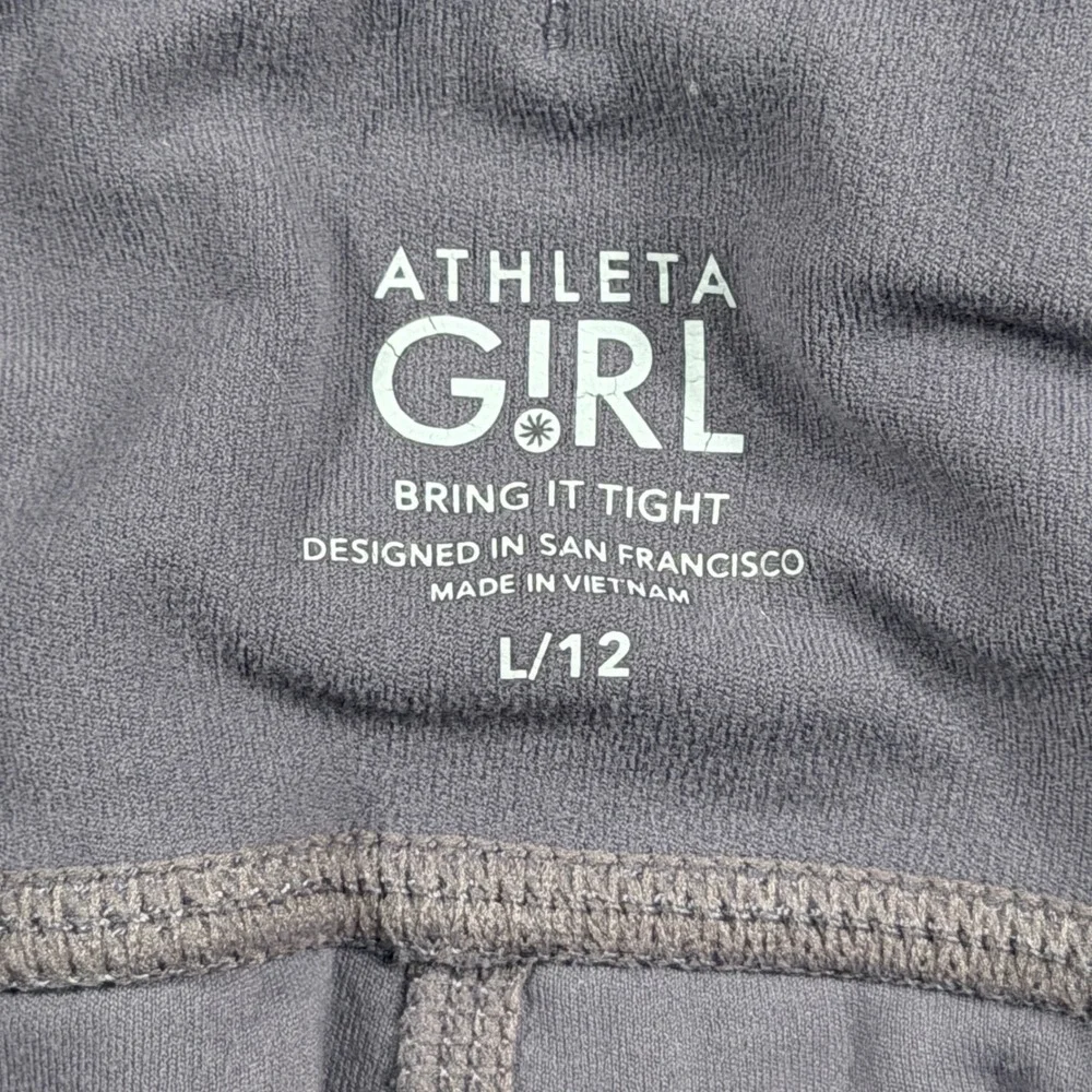 Athleta Girl Bring It Tight Lavender Purple Mesh Panel Leggings Size L 12