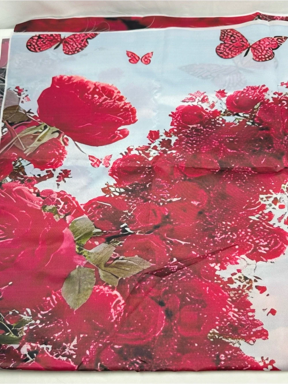 Romantic Heart Rose Print Photography Backdrop, Red, Valentine Scene