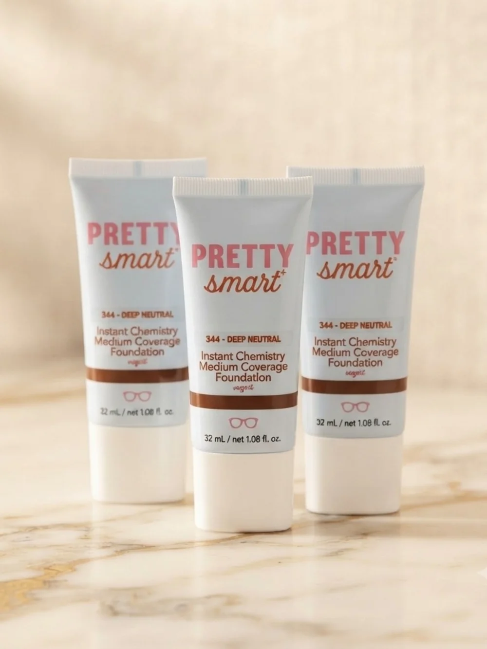 lot of 3 Pretty Smart Instant Chemistry Medium Coverage Foundation Deep Neutral