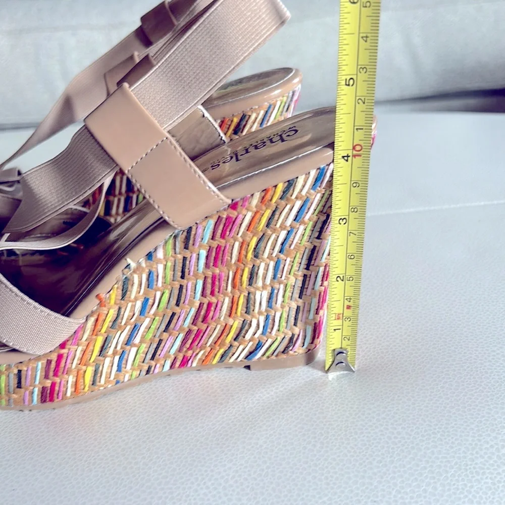 Charles by Charles David “Legit” Wedge Sandals 8 NWOT Espadrilles Stacked Heels