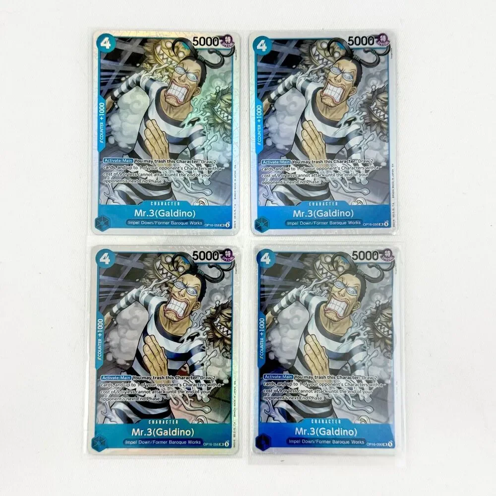 x4 Card Mr.3 Galdino OP16-056 The Time Of Battle Blue Playset SR One Piece TCG
