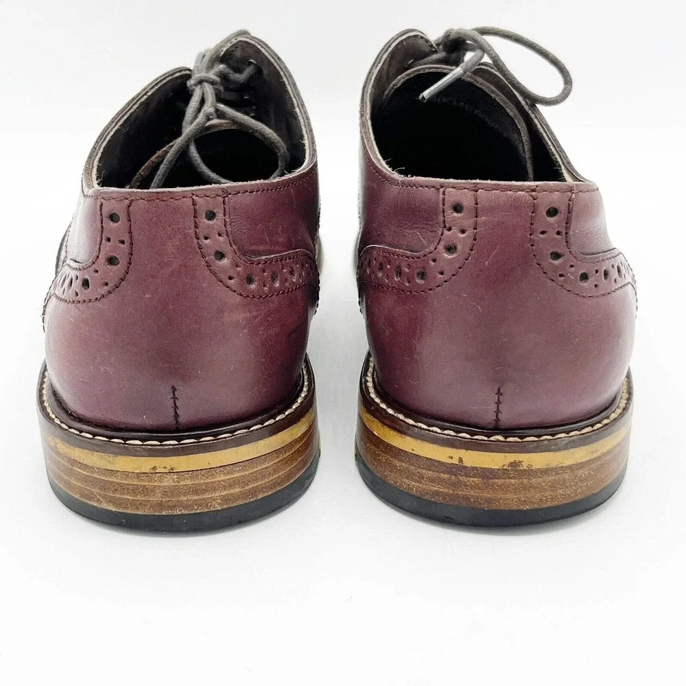 Joseph Abboud Wingtip‎ Oxfords Burgundy Brown Leather Full Brogue Classic