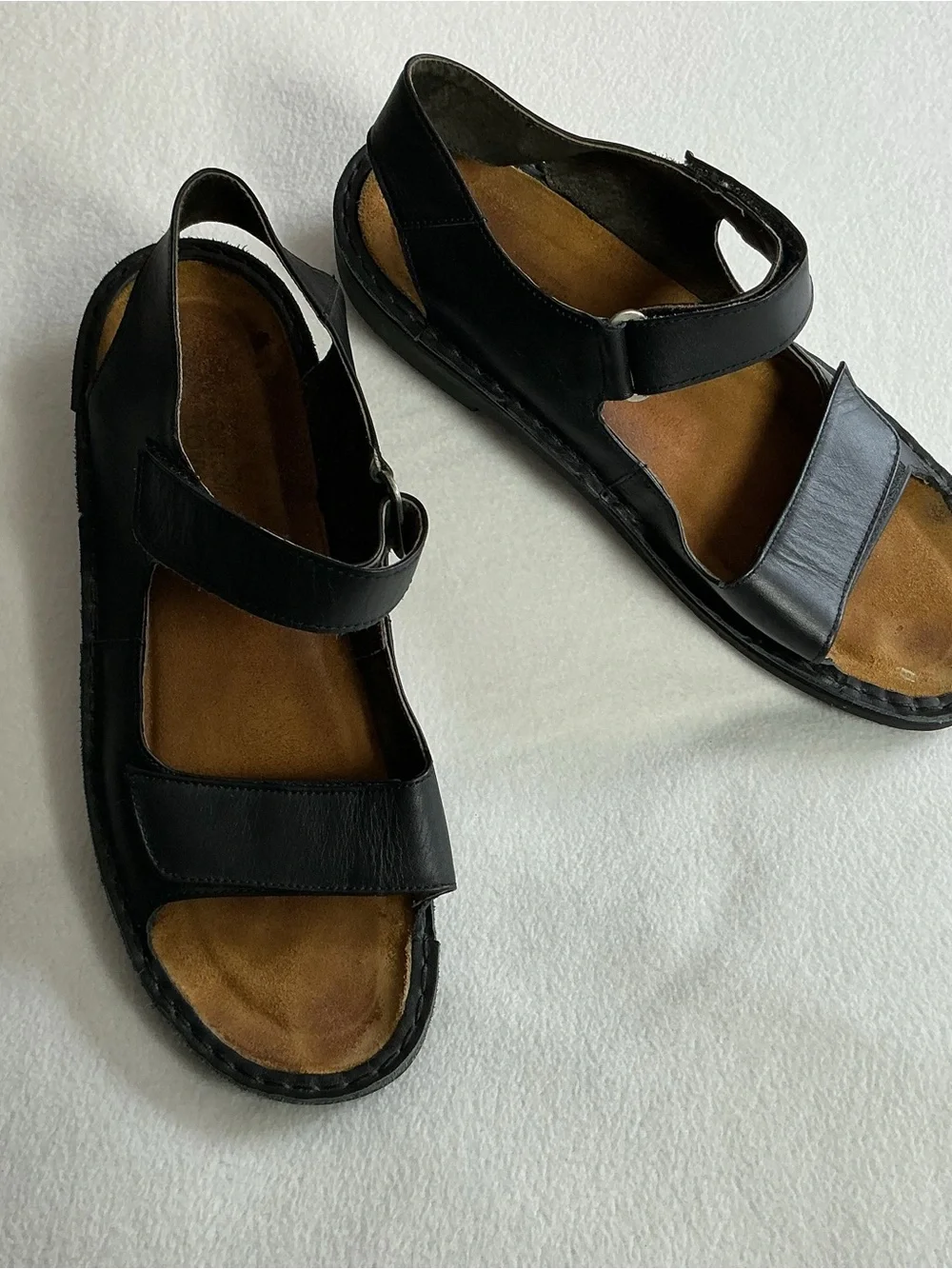 Naot Women’s Andes Black Leather Comfort Backstrap Sandals Size 42 US 11