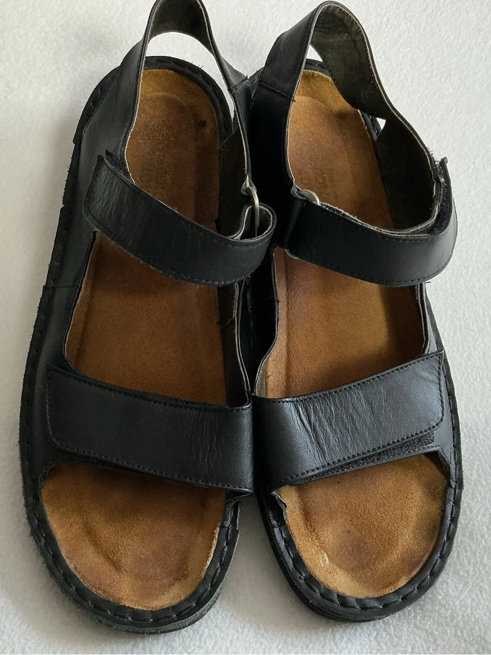 Naot Women’s Andes Black Leather Comfort Backstrap Sandals Size 42 US 11