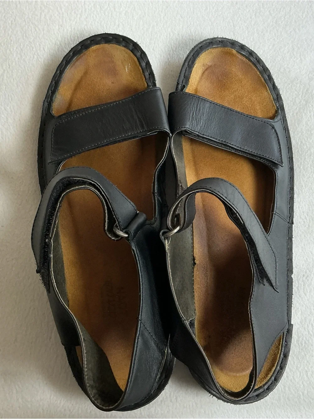 Naot Women’s Andes Black Leather Comfort Backstrap Sandals Size 42 US 11