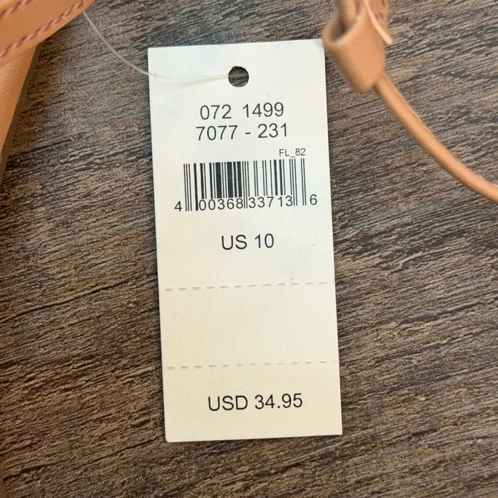 NEW Aerie Women 10 Tan Lace Up Gladiator Sandals Wood Bead Thong Flat Resortwear