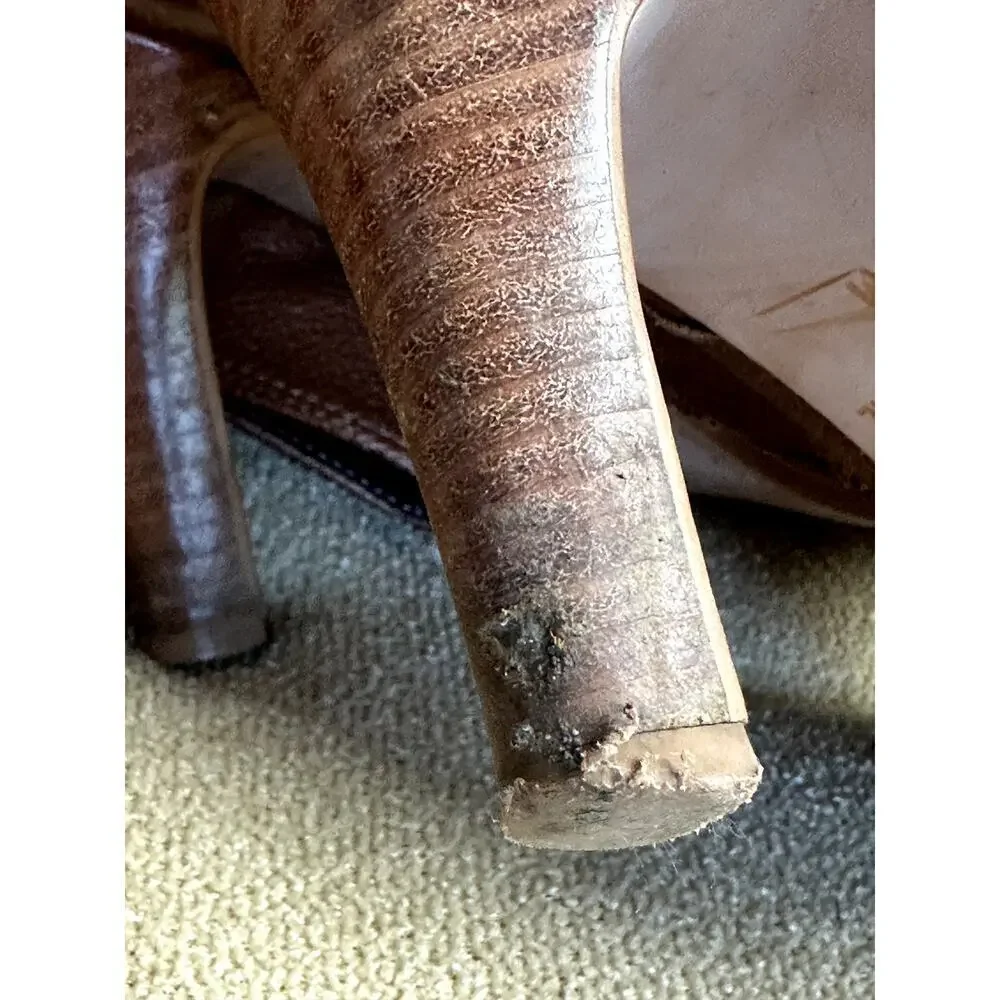Matisse Brown Cognac Leather Heel Tall Boots Women's Size 8