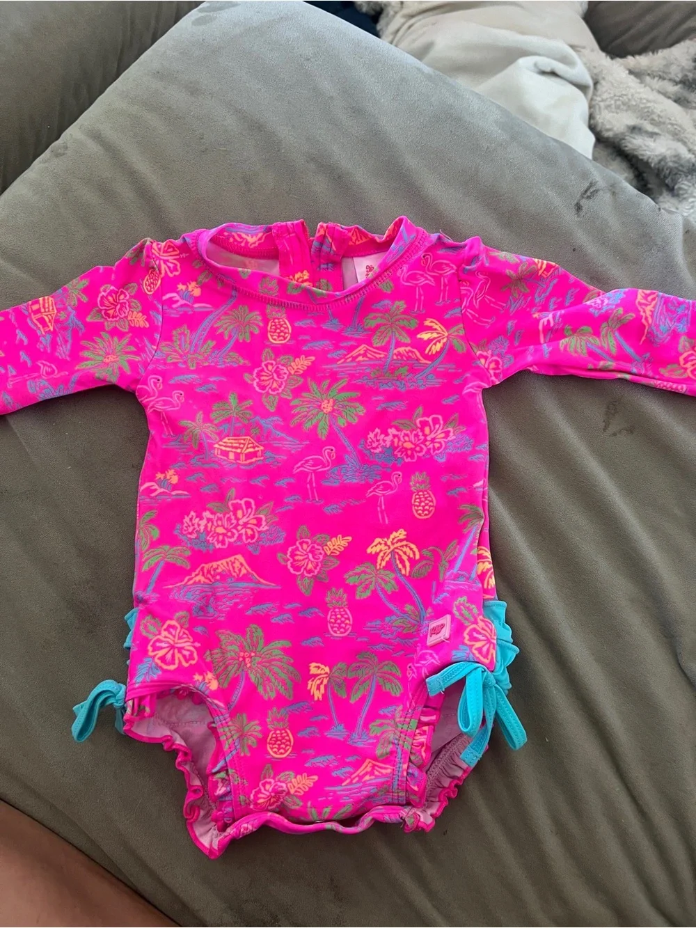 Ruffle Butts vibrant fabric tropical