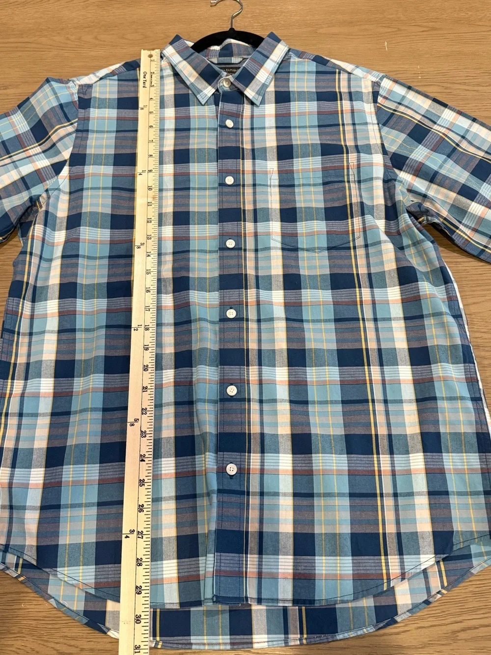 Banana Republic Large Soft Wash Slim Fit Plaid Button Up Shirt Casual Preppy