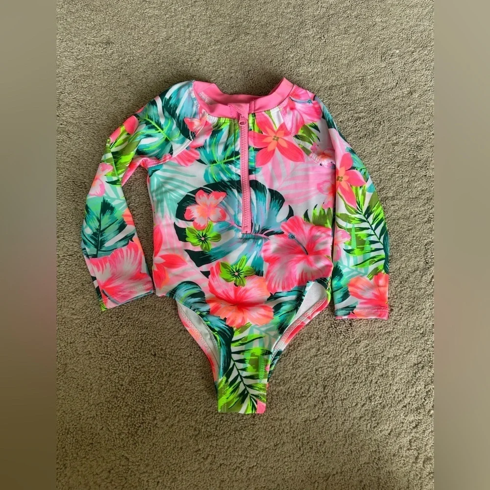 Girls floral swimsuit 12 mths