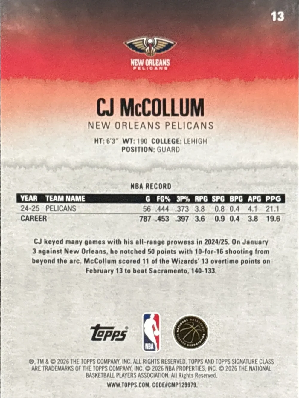 Topps trading card