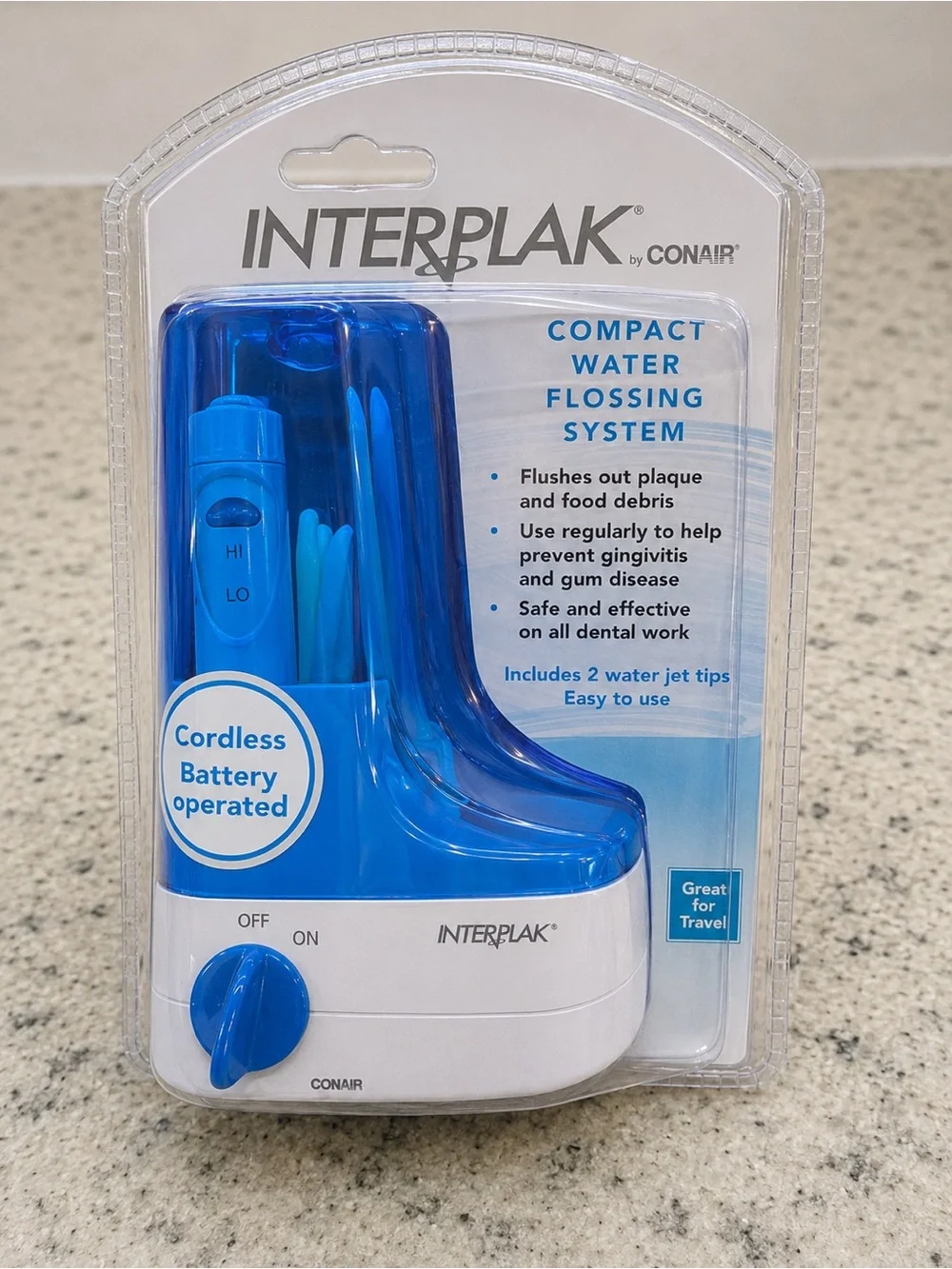 NEW Sealed Interplak by Conair Compact Water Flossing System Cordless Travel WJX