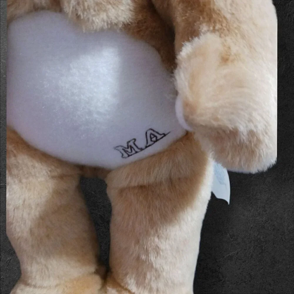 Madame Alexander Plush Bear Doll With Embroidered Details & Ribbon Bow 