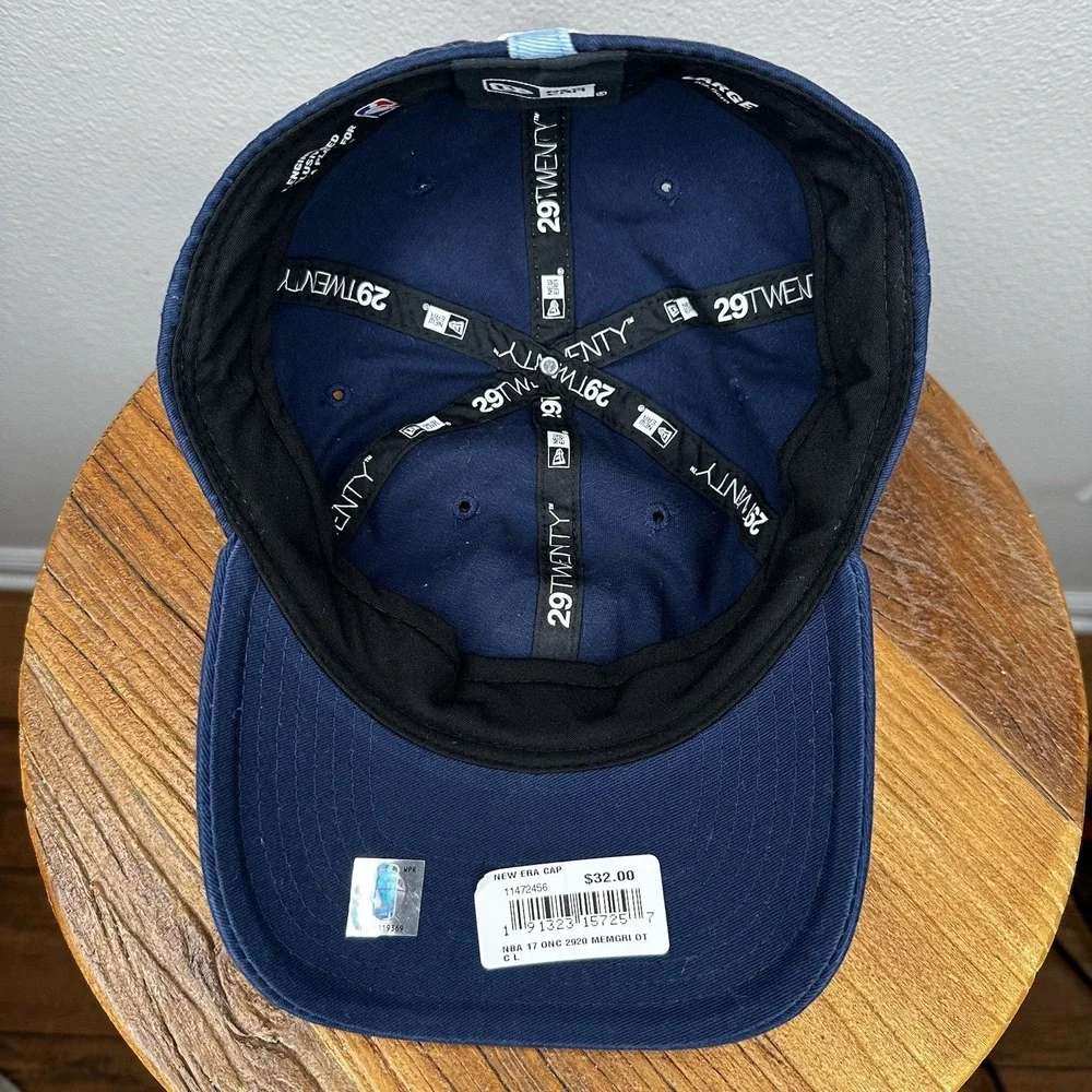 New Era Memphis Grizzlies NBA 29TWENTY Navy Blue Relaxed Fit Hat Size Large