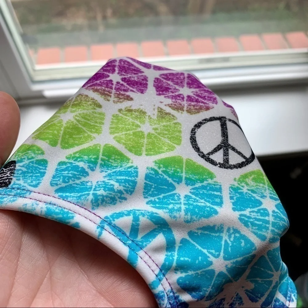Big Chill Purple & Blue Peace Sign Swimsuit 4/5