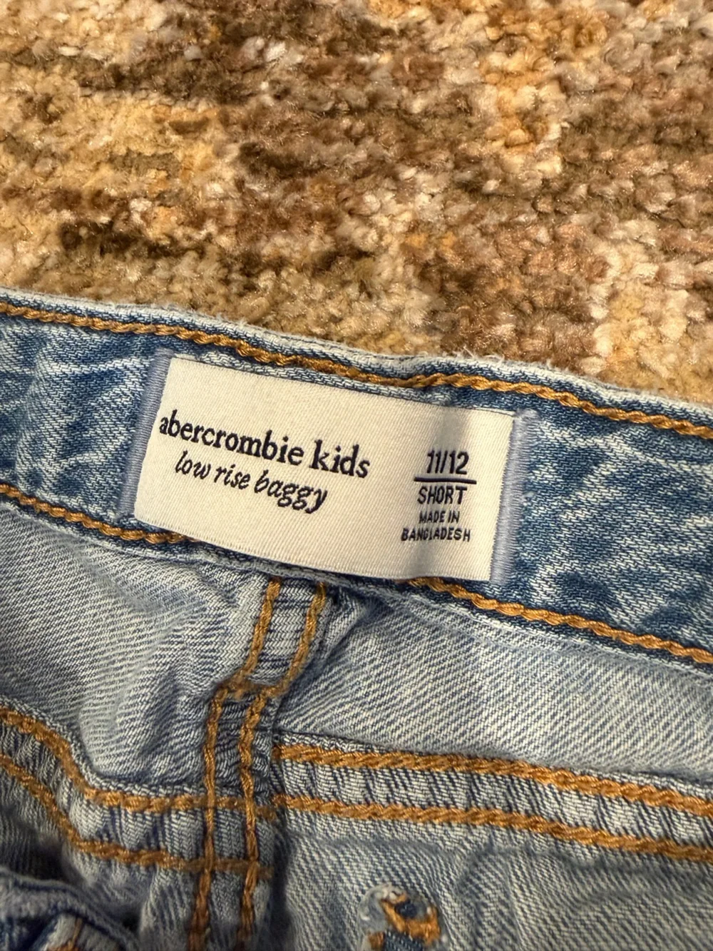 abercrombie kids low rise baggy Jeans in Light and Medium Blue
