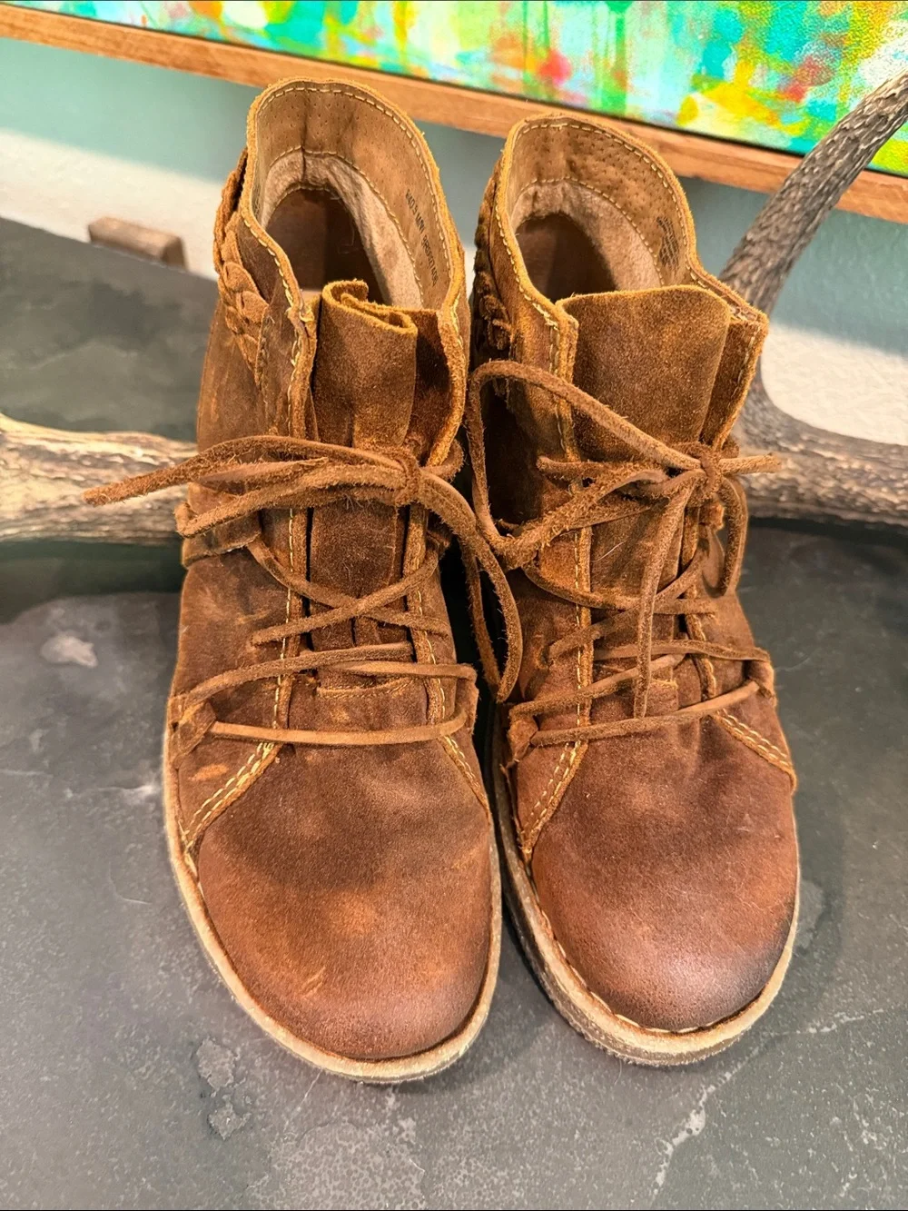 Born ankle suede worn