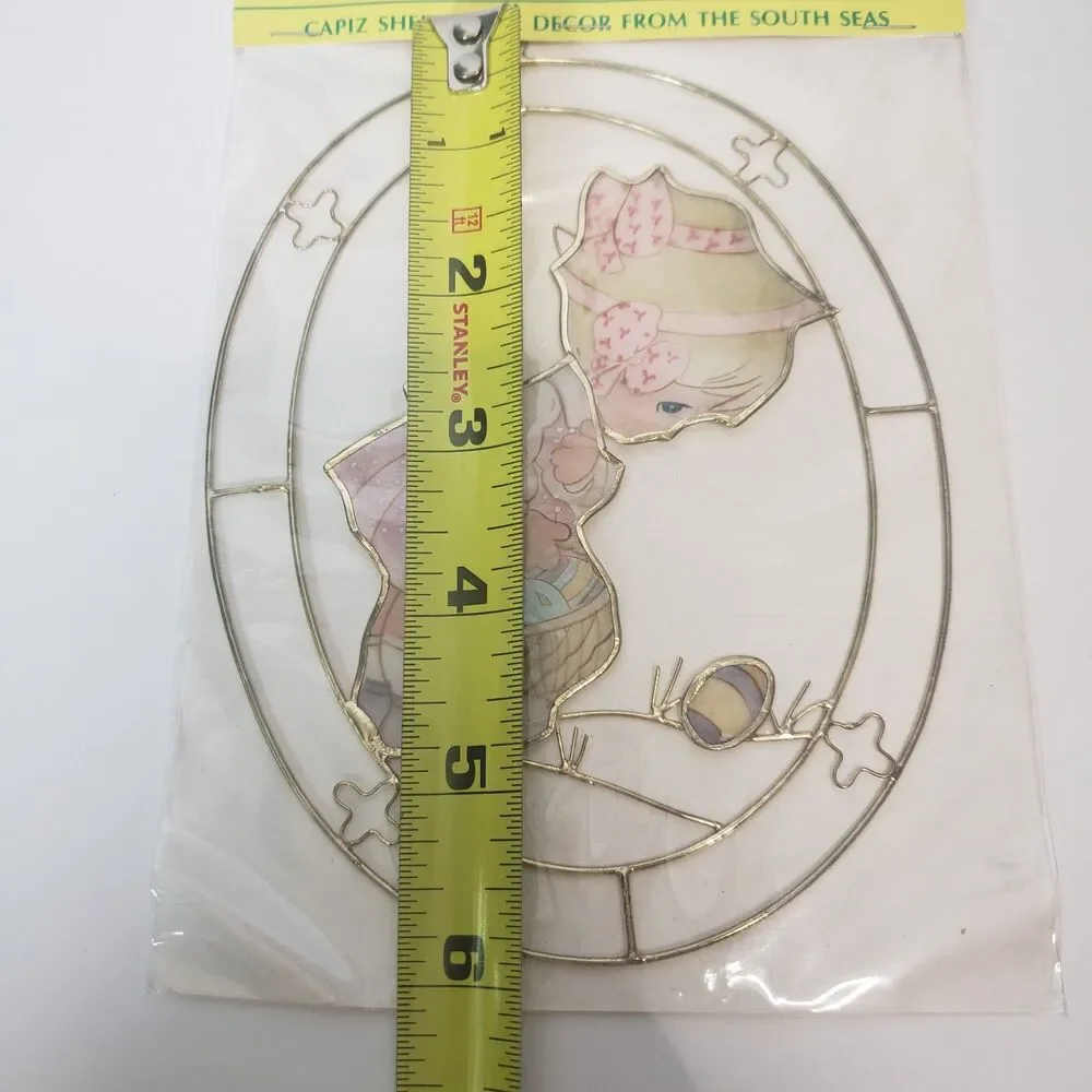Vintage Precious Moments Capiz Shell Suncatcher Happy Easter Friend 1990 NIP