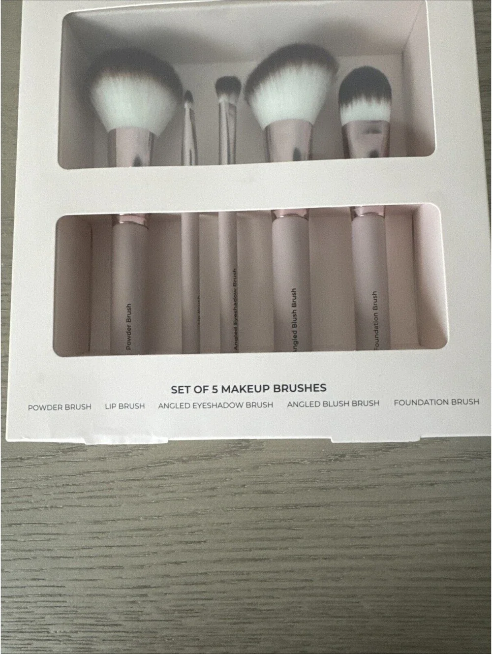 MODERN BEAUTY White Makeup Brush Set - 5 Piece Brush Set
