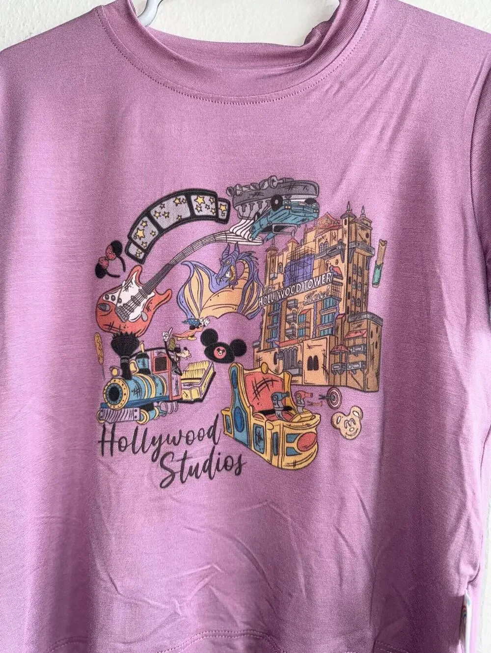 Bamboo Bliss Toddler 2T Purple Hollywood Studios Graphic T-Shirt and Printed Tie