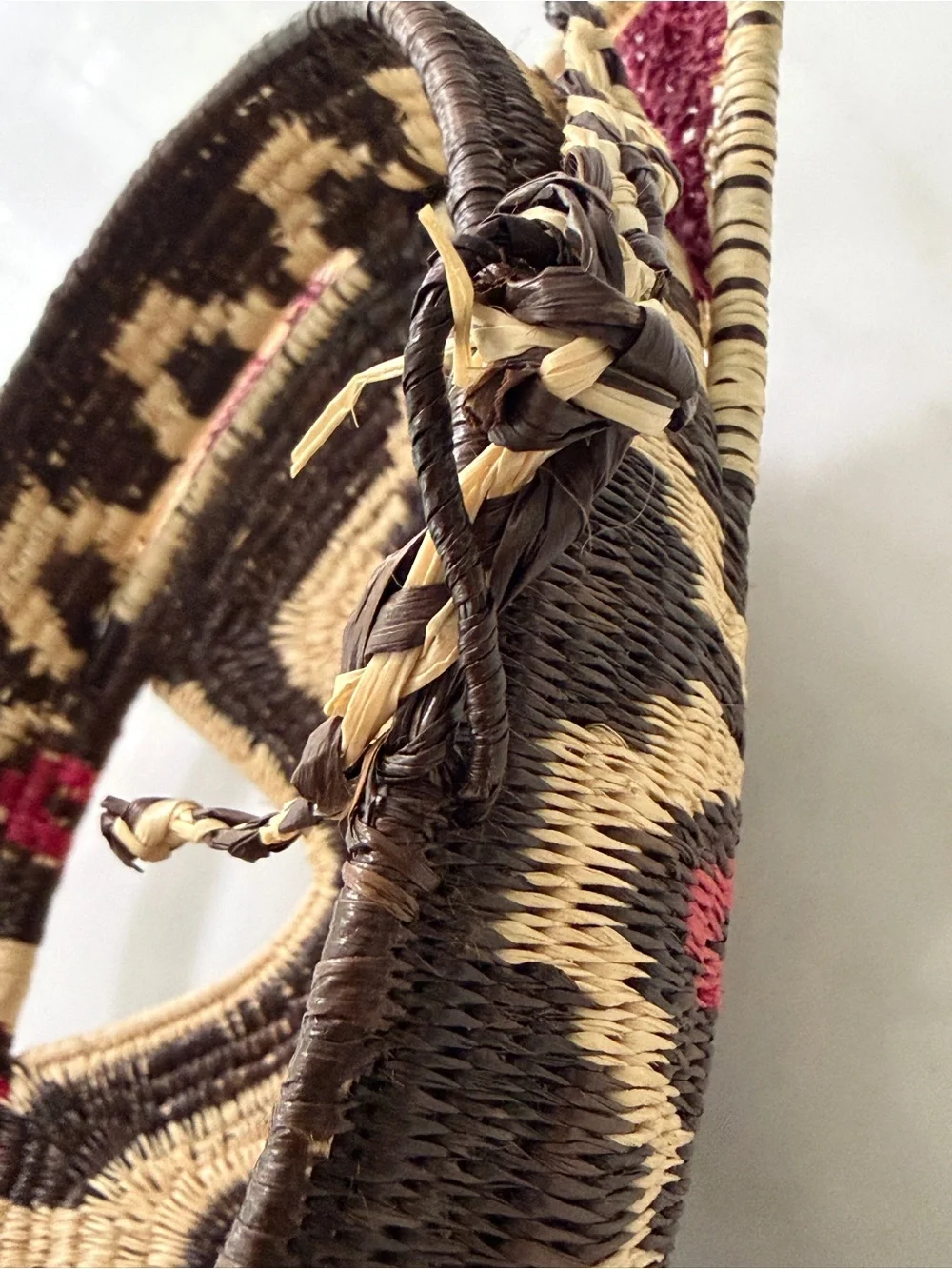 Embera Wounaan Handwoven Palm Fiber Animal Mask Panama Folk Art 10” vintage 80s