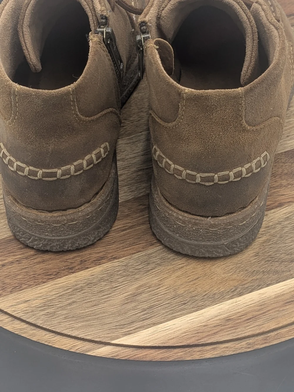 Born Analia Brown Suede Chukka Boots Lace Up Side Zip Ankle Booties Size 10