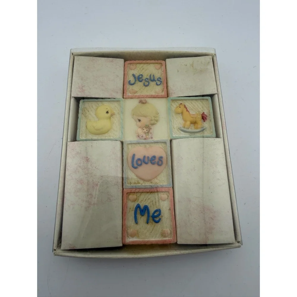 Precious Moments‎ Jesus Loves Me Cross Keepsake Box Enesco 701114 1999