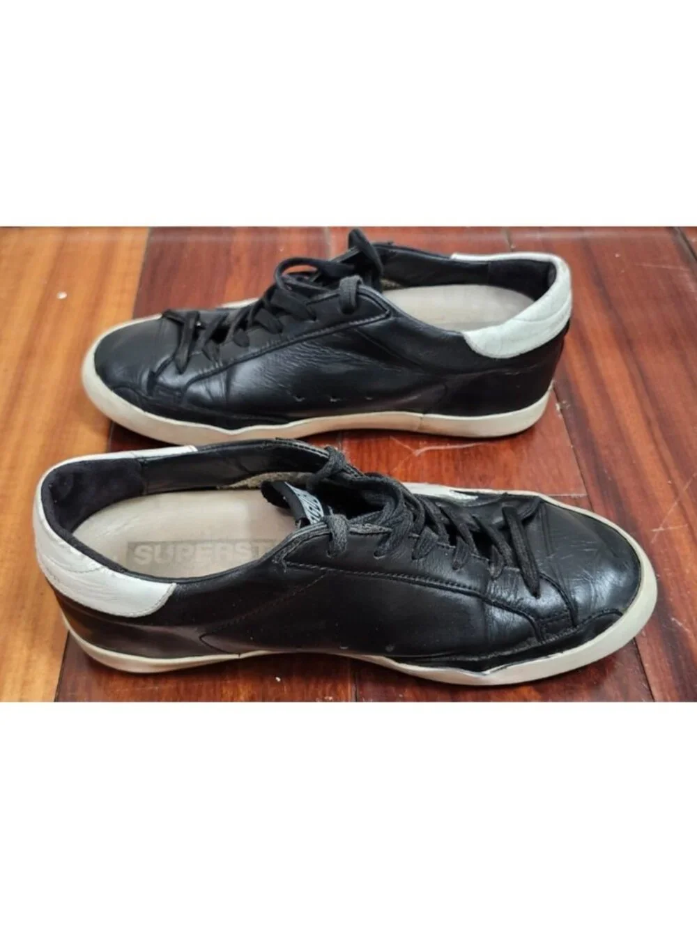 Golden Goose Superstar Black White Leather Sneakers EU 38 US 7.5 GGDB Italy