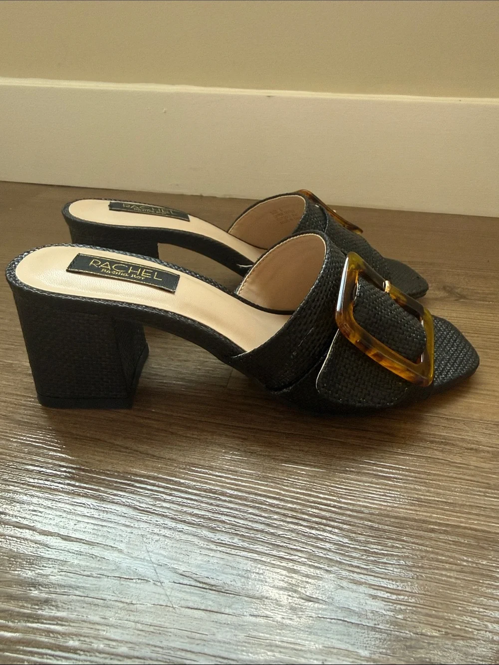 Rachel Roy Amalfi Slide Sandal 6 Black Tortoiseshell
