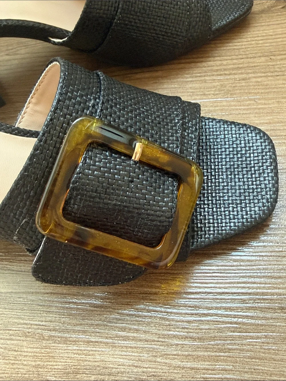 Rachel Roy Amalfi Slide Sandal 6 Black Tortoiseshell