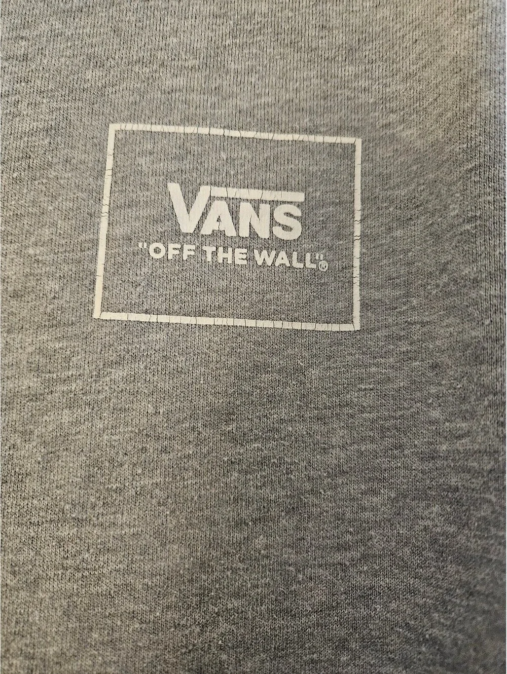 Kid's Vans Grey Pullover Hoodie with Camo Logo Print & Kangaroo Pocket, Size XL