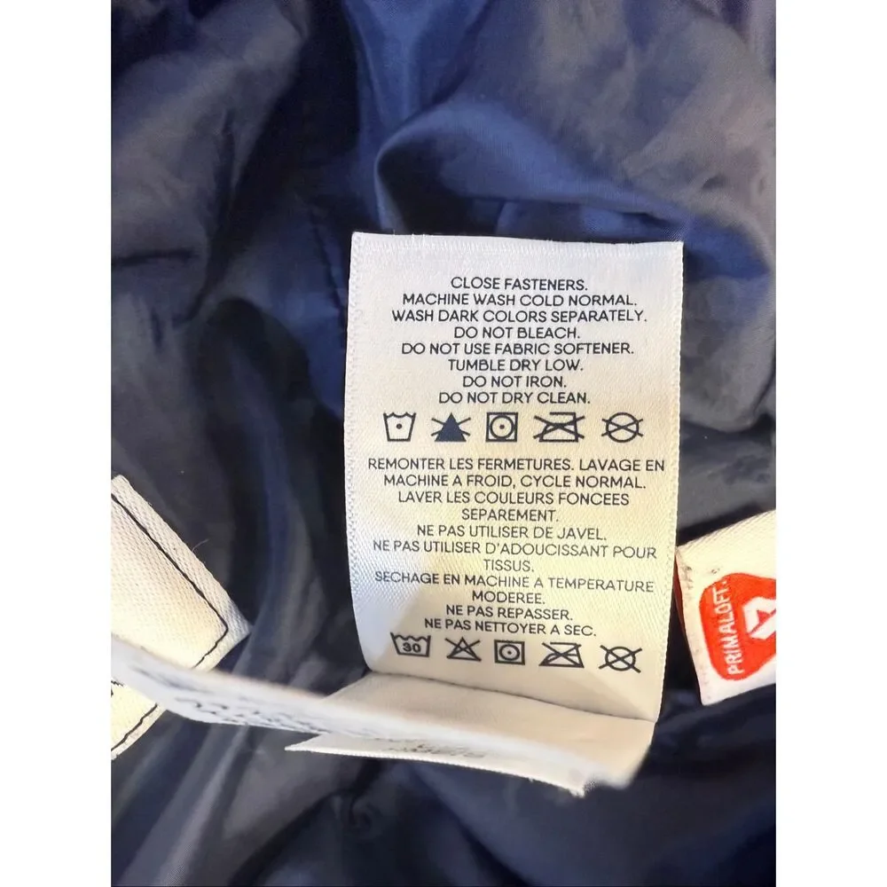 Lands’ End Kids Hooded Puffer Jacket Navy Sz. Small (4-6) Lightweight Packable