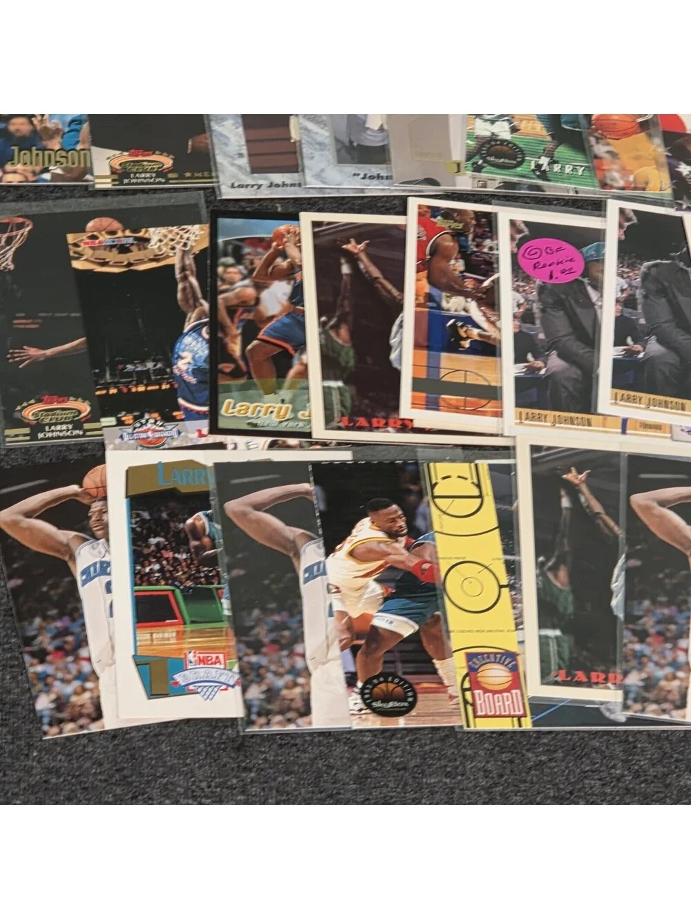 Larry Johnson Lot of 77 NBA Basketball Cards Collection - Rookies, Inserts Base