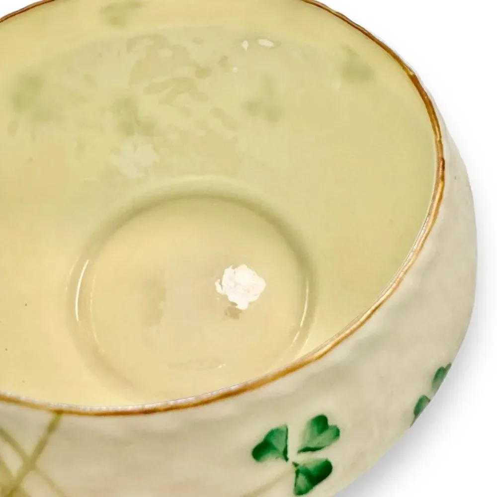 Vintage Beleek Shamrock Bone China Small Bowl