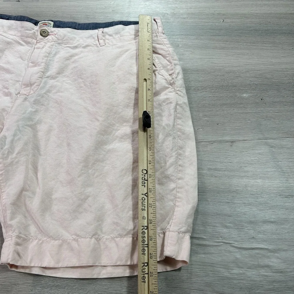Faherty Brand Shorts Mens 40 Pink‎ Linen Cotton Chino Flat Front Golf Casual