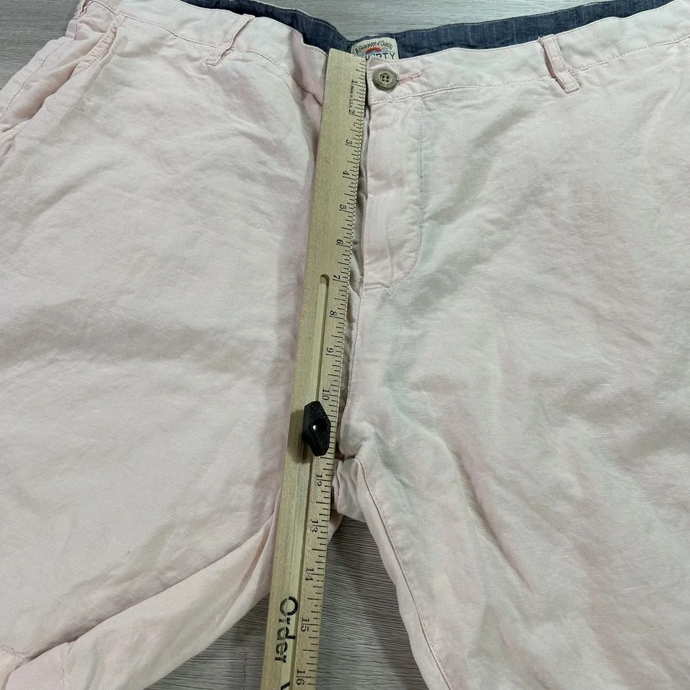 Faherty Brand Shorts Mens 40 Pink‎ Linen Cotton Chino Flat Front Golf Casual