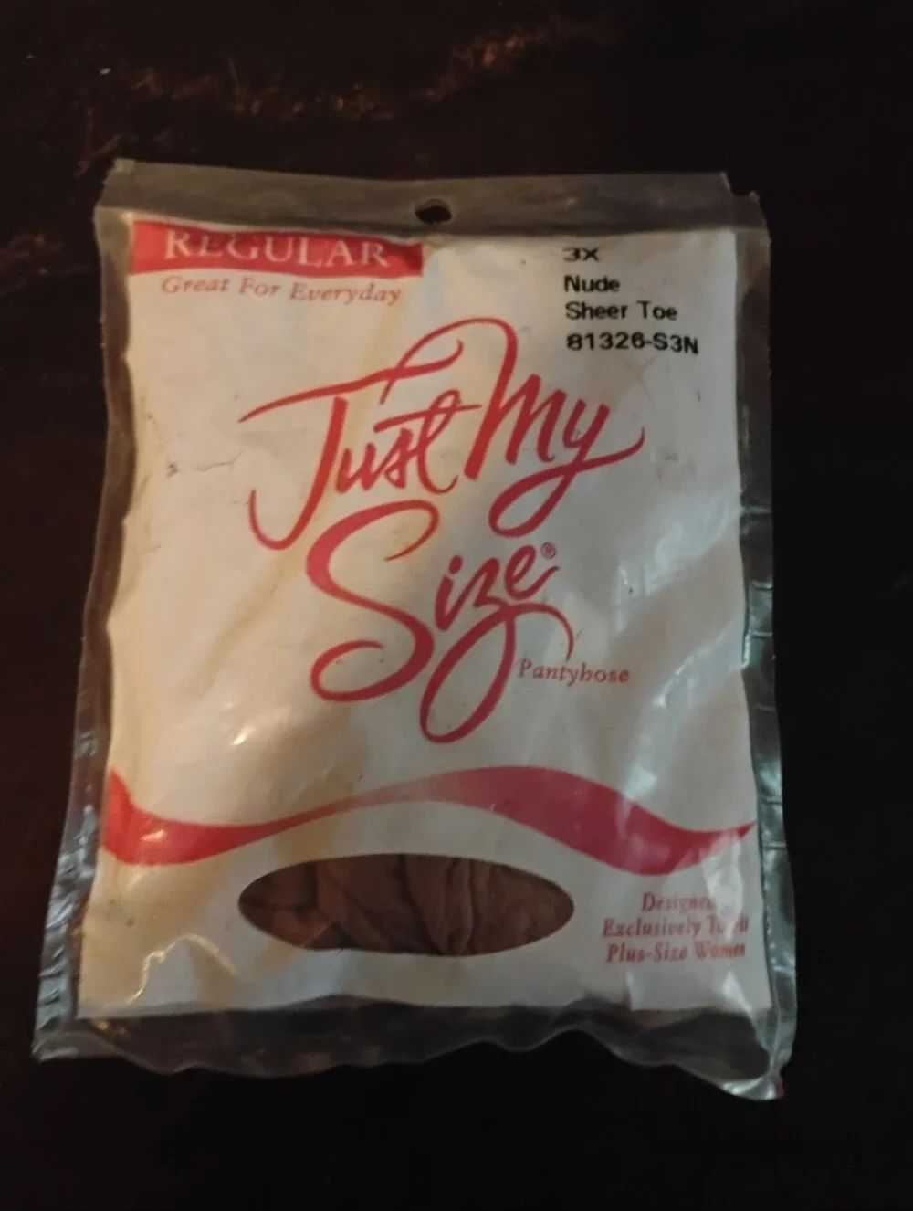 Vintage 1997 Just My Size Pantyhose 3X Nude Sheer Toe New Old Stock