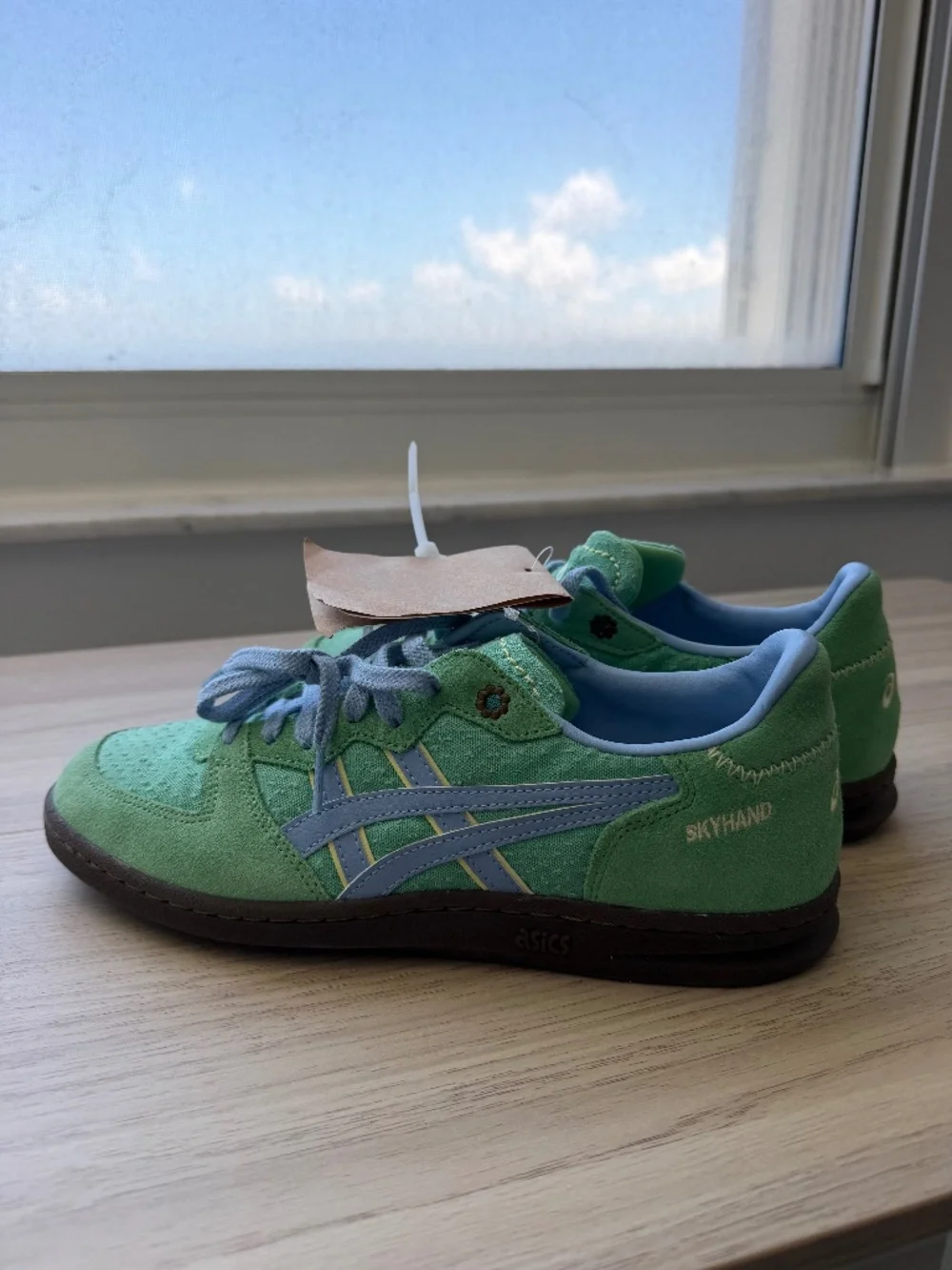 ASICS Green Sneakers Size 7 | New with Tags | Suede & Mesh Athletic Shoes