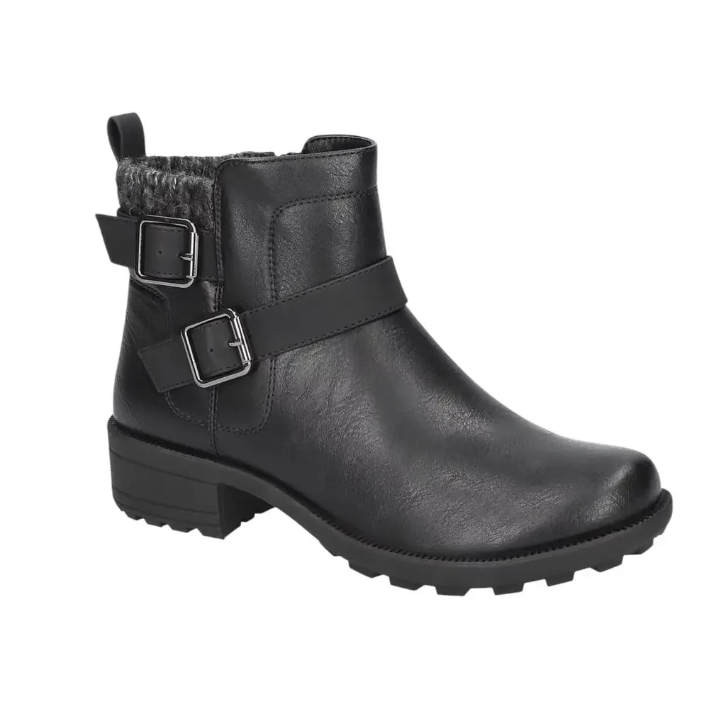 East Street Women's Kourt Slip Resistant Ankle Booties Black Size 8