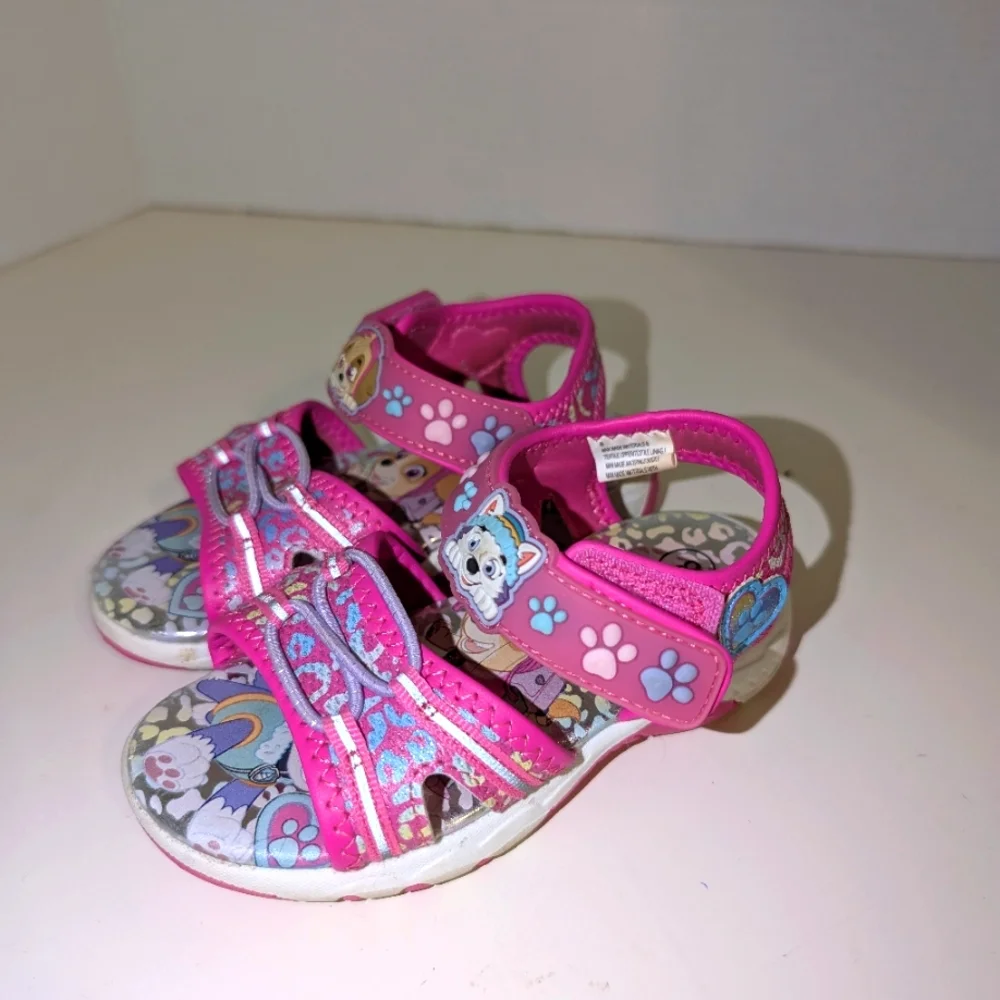 Nickelodeon Paw Patrol Toddler Girls Ankle Strap Light Up Sandals‎ Size 8