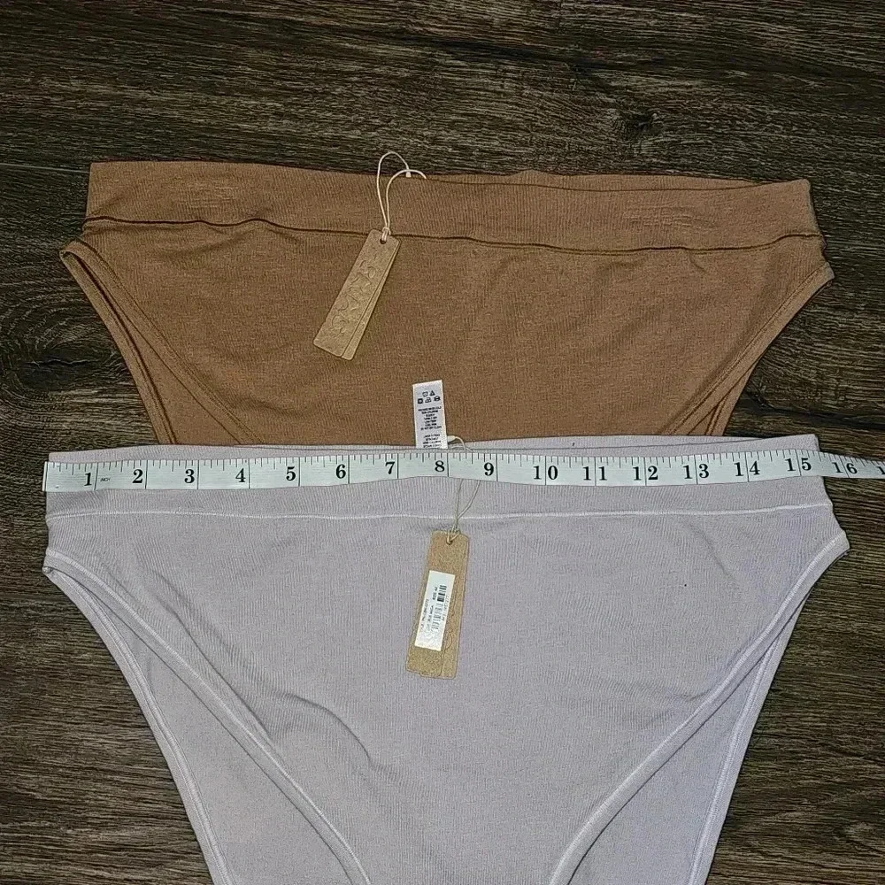 Skims Stretch Cotton Jersey Cheeky Tanga 2 pair Sz 4x High Cut Underwear
