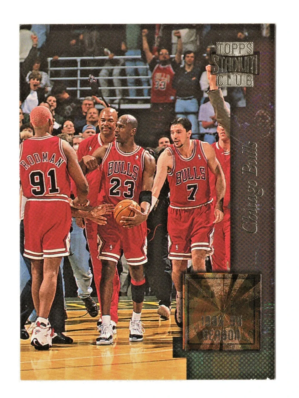 1996-97 Topps Stadium Club Golden Moments Michael Jordan, Rodman, Kukoc #GM3