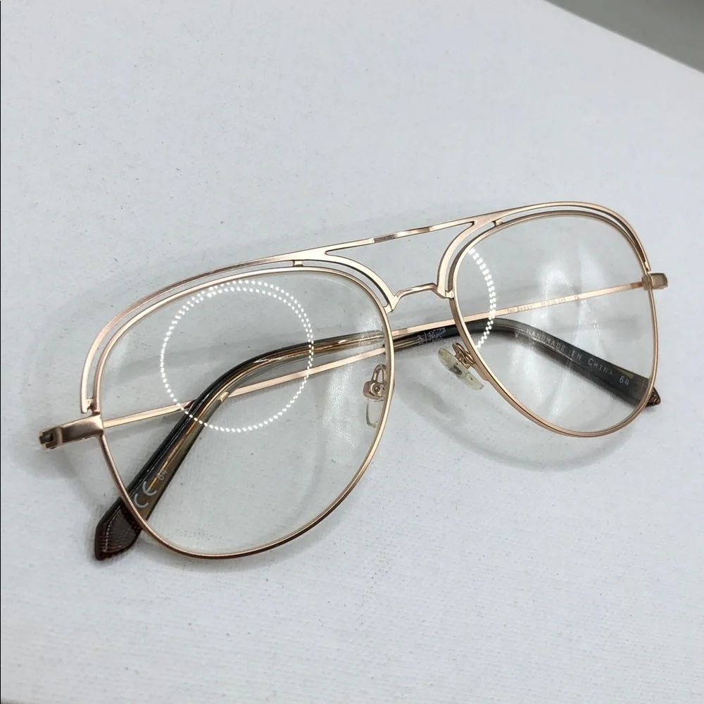 Original Penguin THE DADDY Eyeglasses Pilot Aviator Gold Metal Stainless Steel